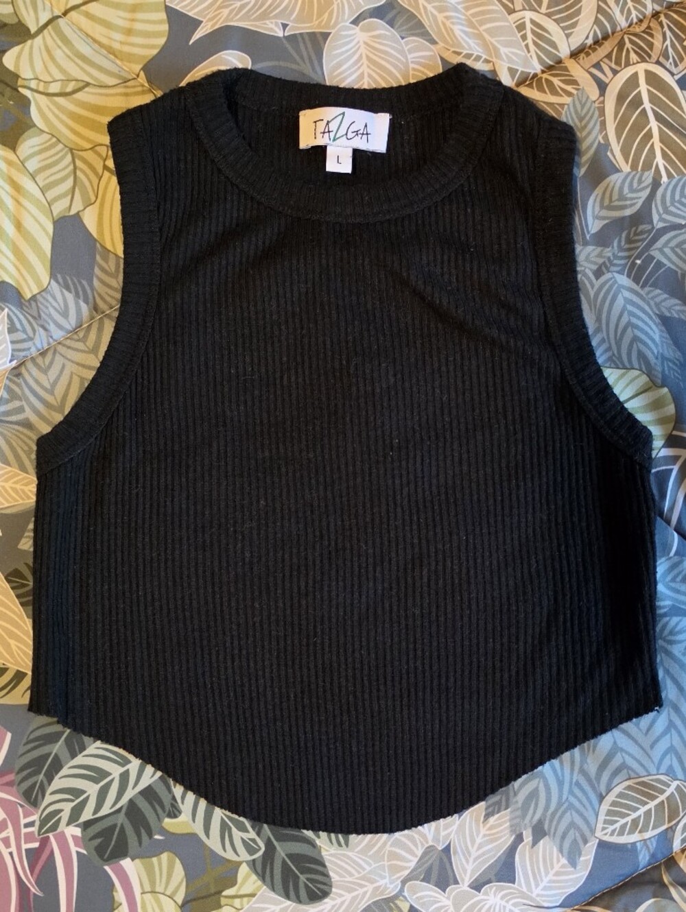 Women's Black Ribbed Crop Top